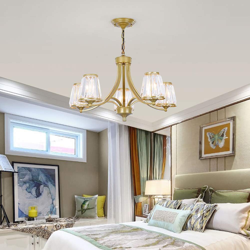 ZXFNVXC Elegant Crystal Chandelier, Luxury Crystal Hanging Lamp