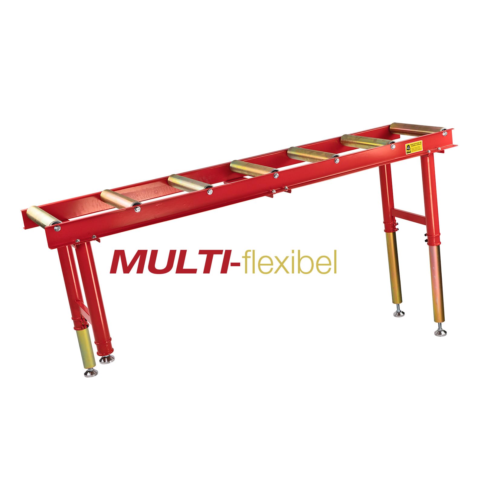 DEMA Rollenbahn 195x45x63 cm RB 205/800 - Rollbahn, Rollenband, Rollband, Rollentisch - Stabil, Langlebig, Mobil - Für Werkstatt, Lager, Transport, Fördertechnik, Handwerk
