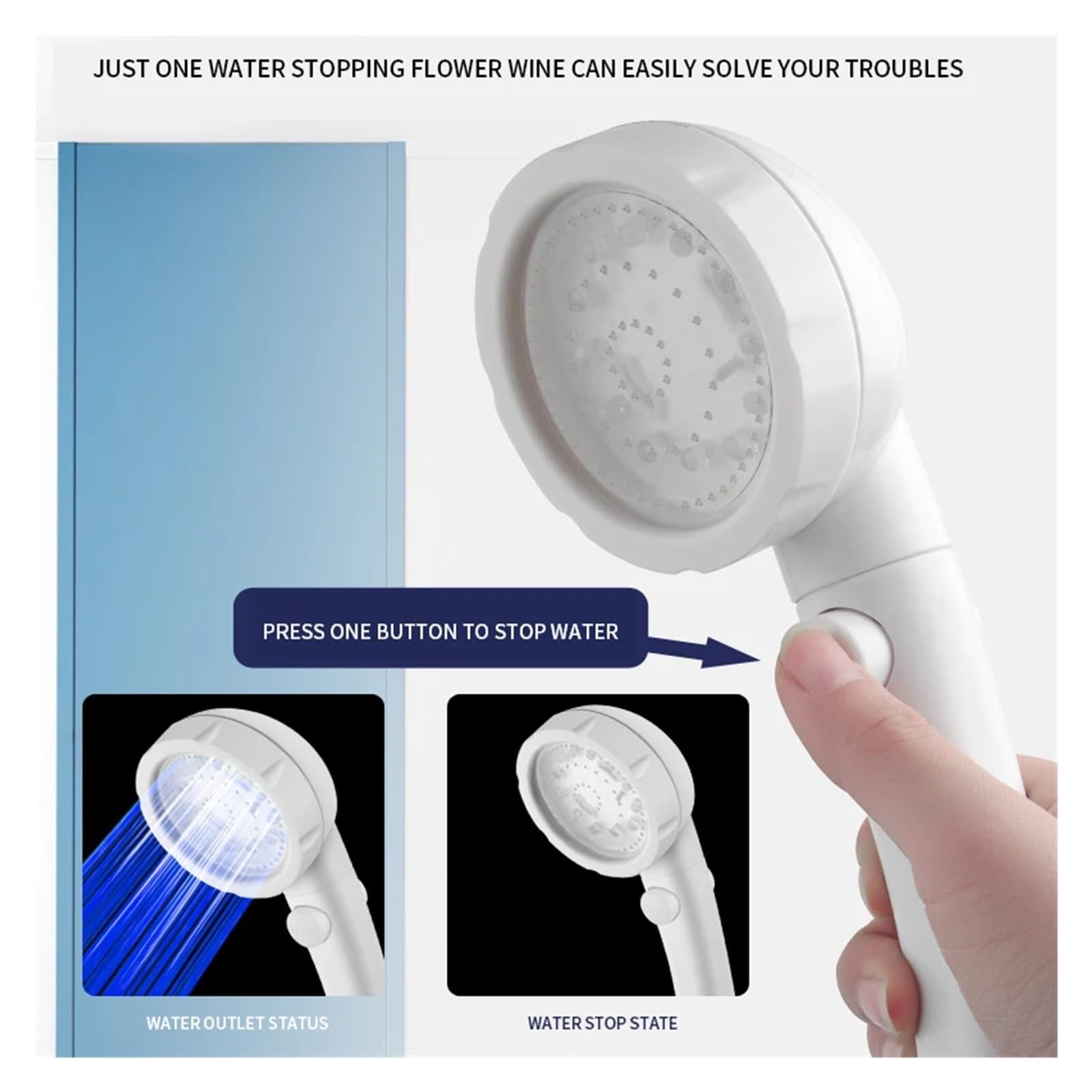 Ducha de mano con control de temperatura LED