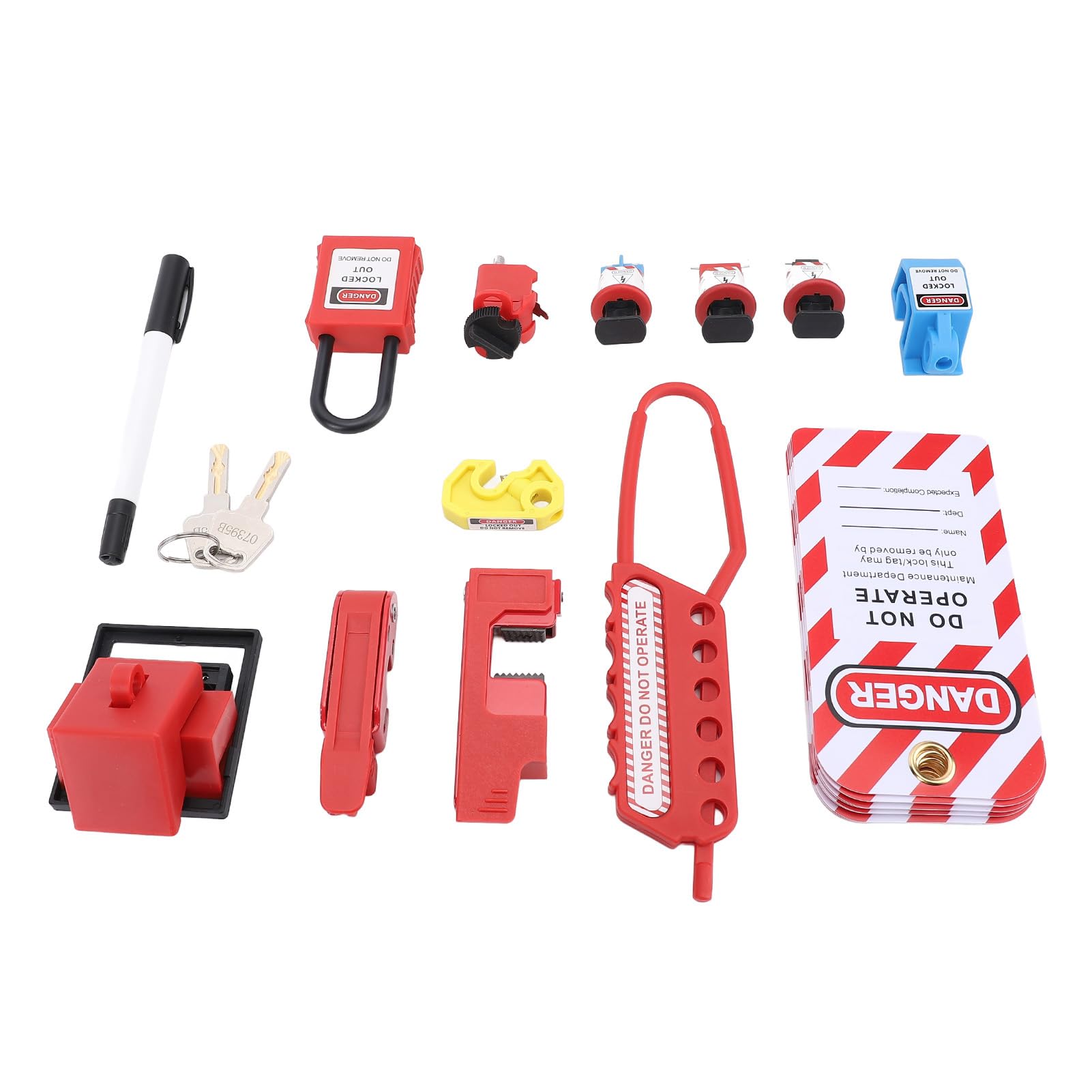Hyuduo Kit de Bloqueo Eléctrico, Materiales No Conductores, Dispositivo de Bloqueo de Disyuntor con Cerrojo, Ideal para Seguridad de Maquinaria y Equipos Industriales