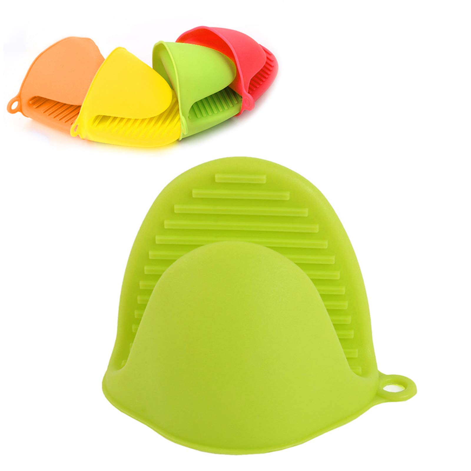 Ymero Green Silicone Pinch Mitts, Oven Mittens Slip Resistant Heat Resistant Anti-Scald Gloves Insulation Microwave Gloves Cooking Baking Kitchen Accessories (Green)