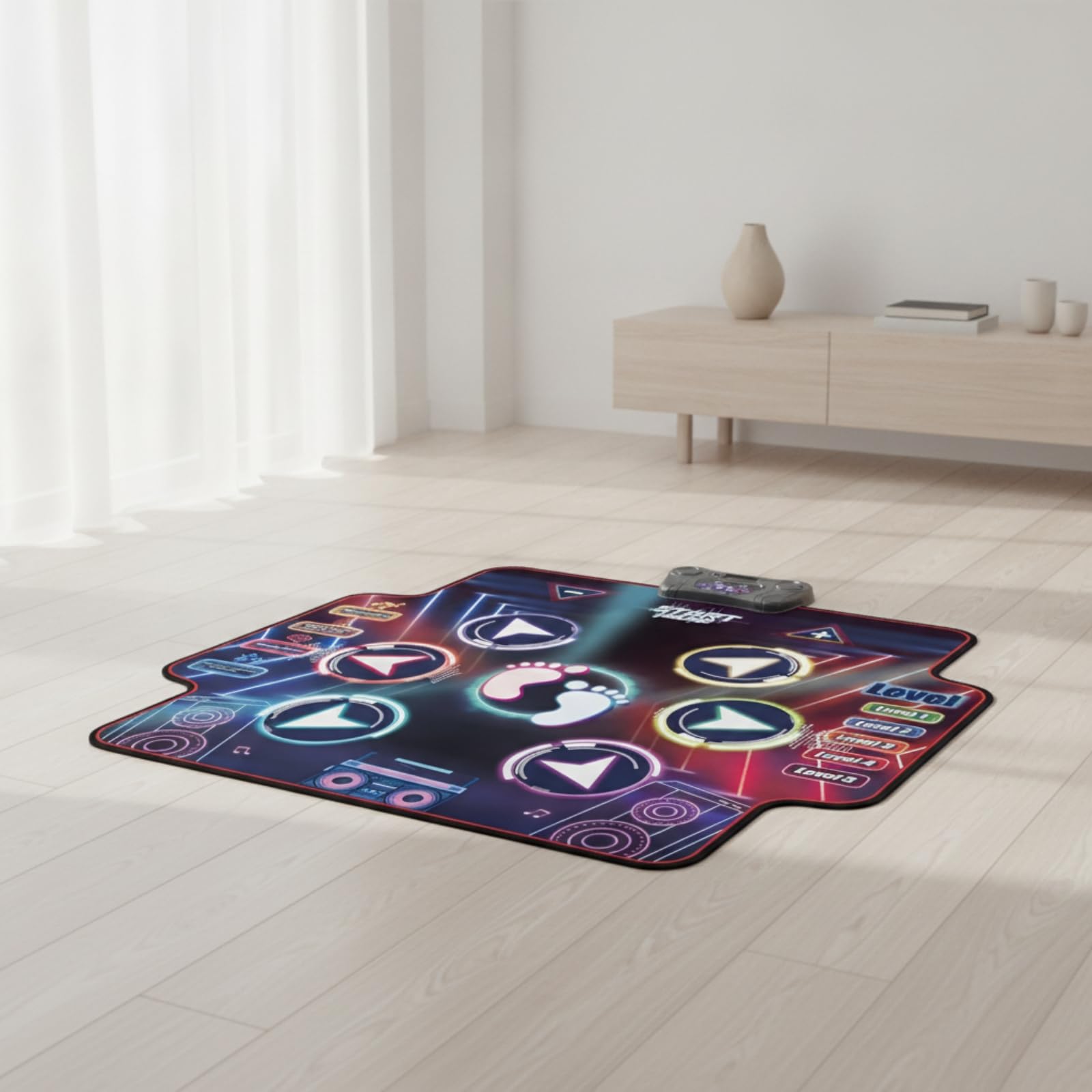 Tappeto da Ballo Elettronico per Bambini | Regolabile nel Volume, Tappetino da Ballo con Pulsanti Luminosi, Educativo, Giocattolo, ntrattenimento Familiare, Stile B