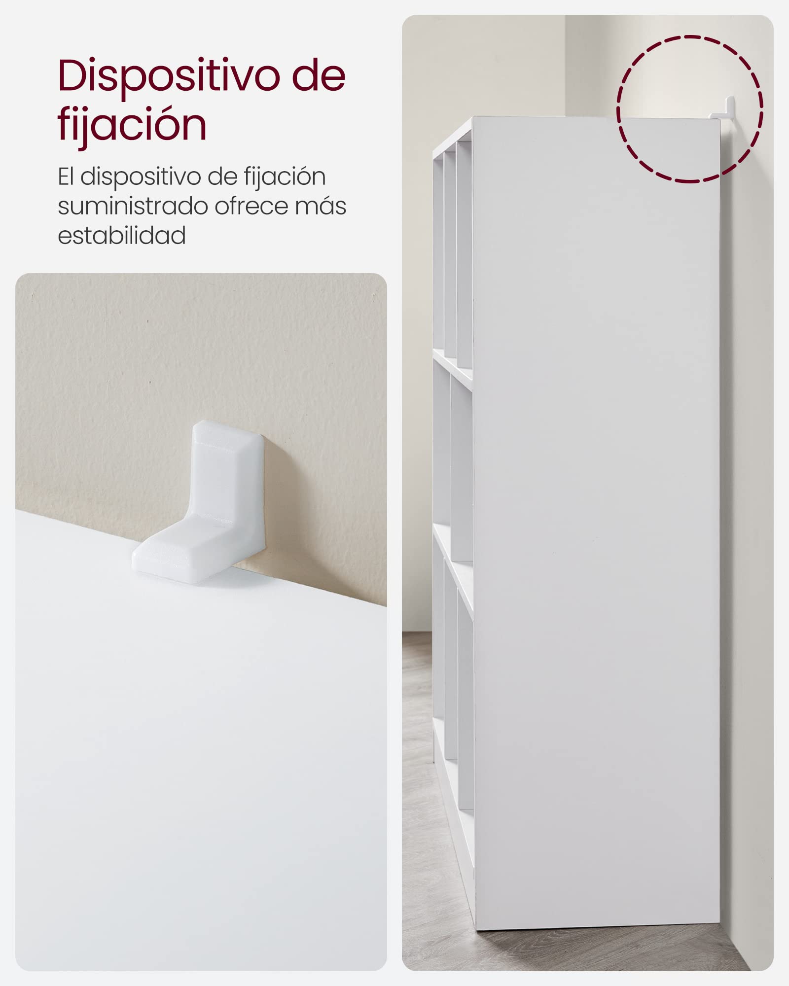 VASAGLE CUSTOS Colección - Librería, Estantería de Pie, con 8 Compartimentos Abiertos, Utilizable Horizontalmente, 30 x 97,5 x 100 cm, para Sala de Estar, Blanco Nube LBC52WTV2