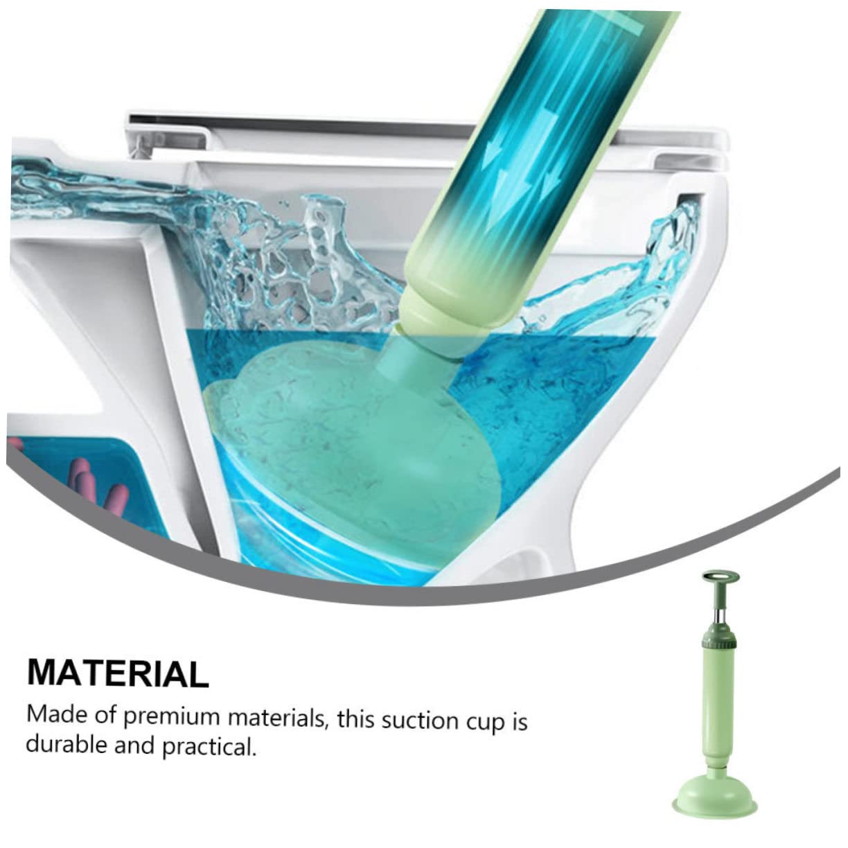 Cabilock Stura Water a Pressione per WC, 2 Pezzi, PVC e Acciaio Inossidabile, Pulizia WC e Rimozione Intasamenti in Bagno e Casa