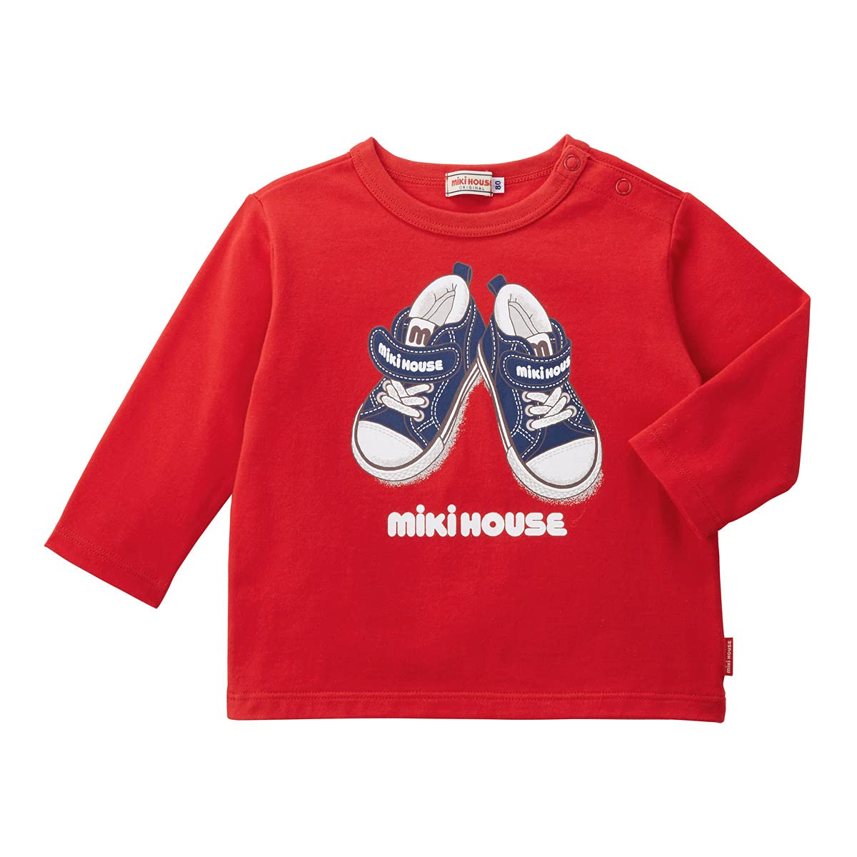Amazon.co.jp: [ミキハウス] Tシャツ 長袖 ロゴ 日本製 男の子 女の子 