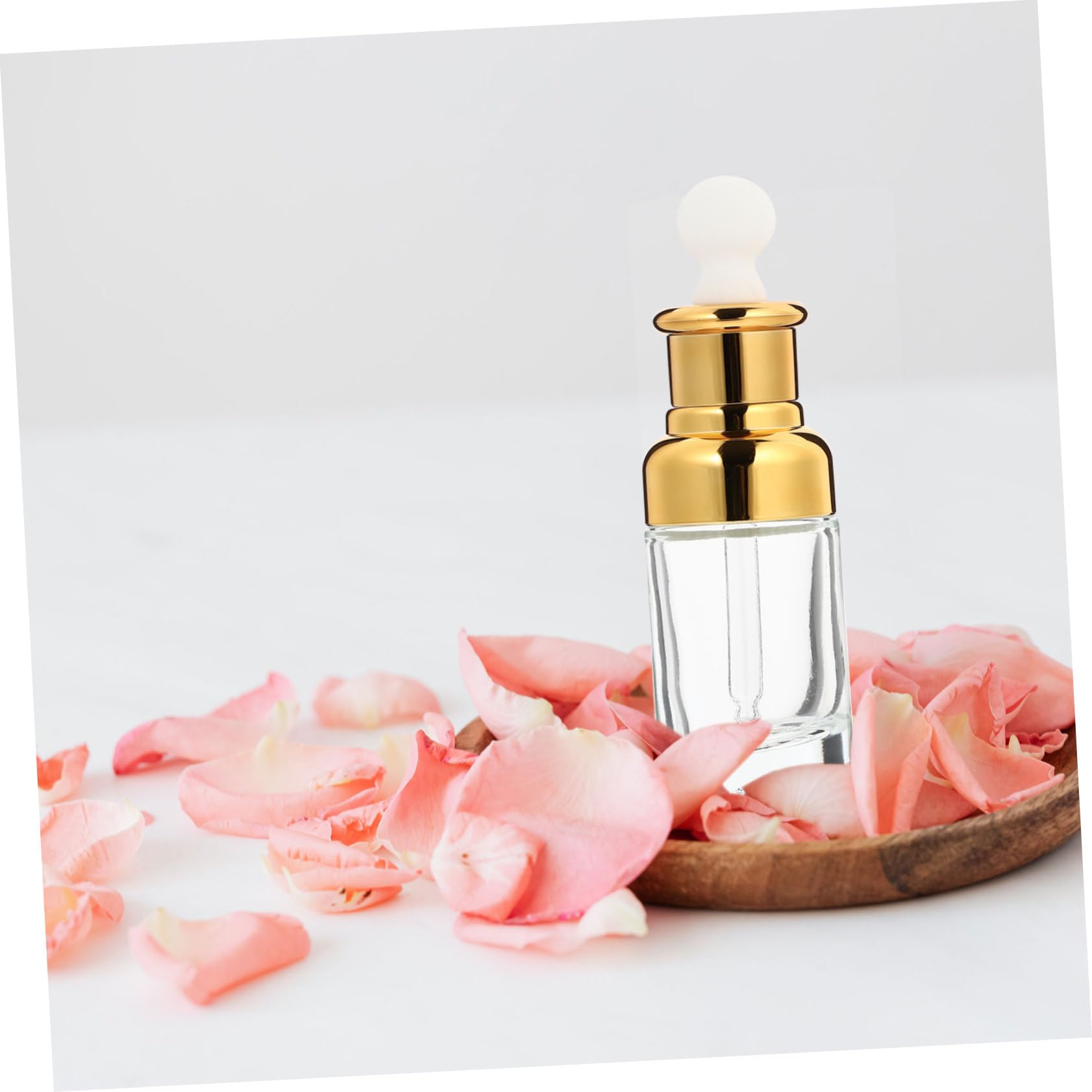 10 Frascos Cuentagotas de Vidrio Dorado de 50ml, Portátiles Prueba de Fugas para Viaje, para Aceites Esenciales y Perfumes