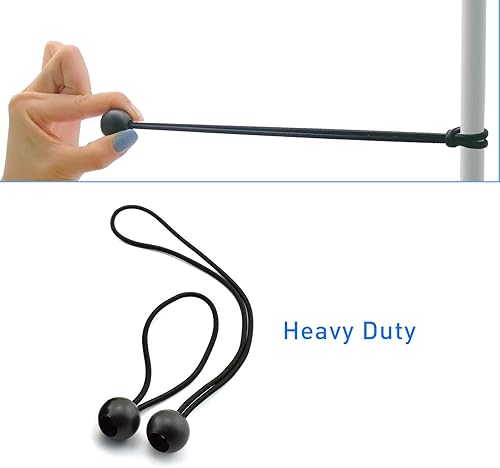 Miniatura 3 de Cuerda elástica de bola, cuerda de amarre resistente de 6 pulgadas y correas elásticas de lona de 9 pulgadas, cuerda de fijación para tienda de