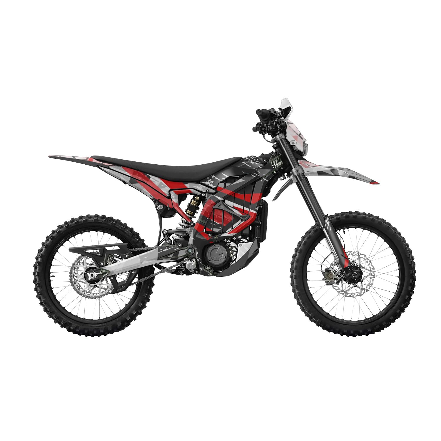 Surron Ultra Bee Graphics Kit Wrap - Grunge Star Red - Sur-Ron Skin - Premium 3M Vinyl Protective Wrap Decal Cover - Easy to Apply | Crafted in The USA by MightySkins