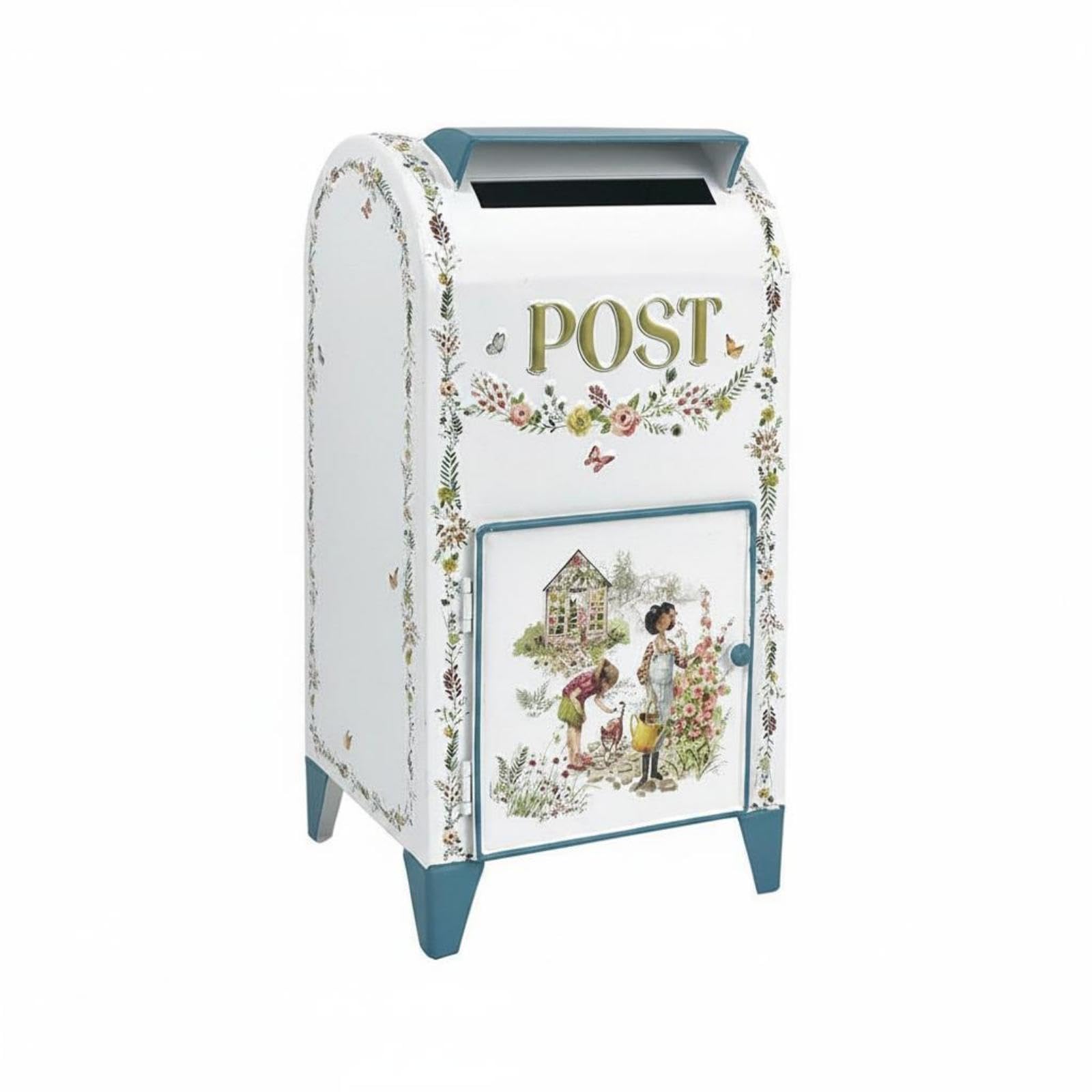 Standing Post Box Waterproof Iron Post Box Decorative Outdoor Iron Postbox Pastoral-image-40