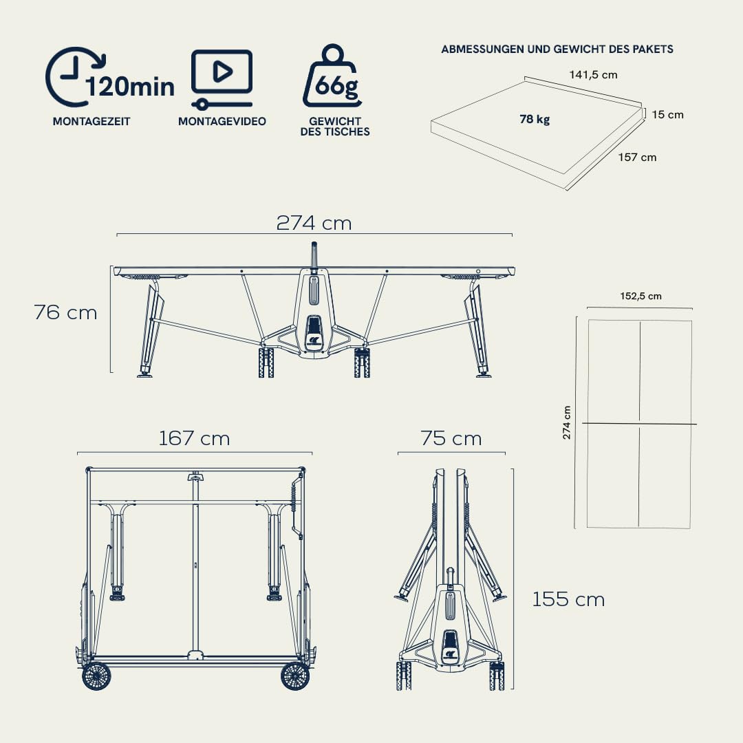 Cornilleau 500X Outdoor-Tischtennisplatte für den Außenbereich