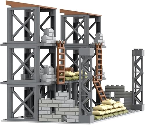 Miniatura 3 de Lemess - Juego de construcción de torre de vigilancia militar, bloques de construcción de la 2ª Guerra Mundial, juego de bloques de construcción
