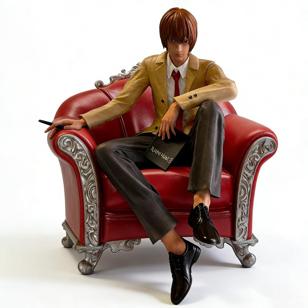 Zhongkaihua Anime Figures Light Yagami Figurine with Chair Sitting Model 16CM PVC Statue Anime Amane Action Figure Collection Desktop Decorations Gifts — image 1