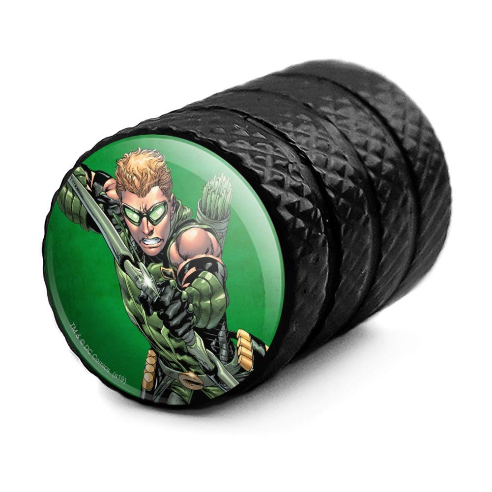 Justice League Green Arrow Character Motorcycle Bicycle Bike Tire Rim Wheel Aluminum Valve Stem Caps