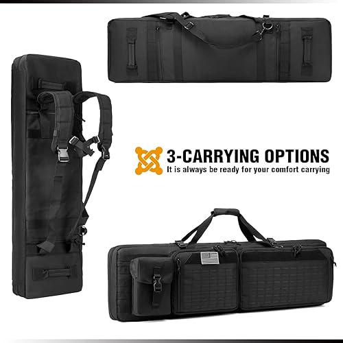 Miniatura 6 de DBTAC Urban Classic - Estuche para pistola de rifle doble largo, bolsa de almacenamiento y transporte para armas de fuego, para caza al aire libre,