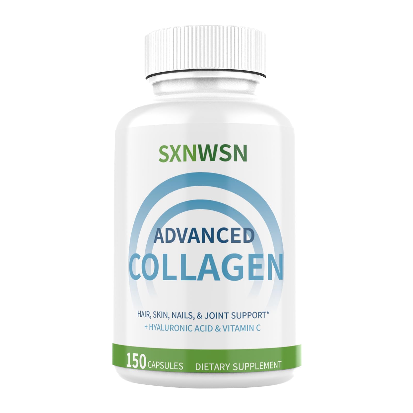Advanced Multi Collagen Supplement with Vitamin C Hyaluronic Acid - Hydrolyzed Collagen Peptides Supports for Skin Joints Hair