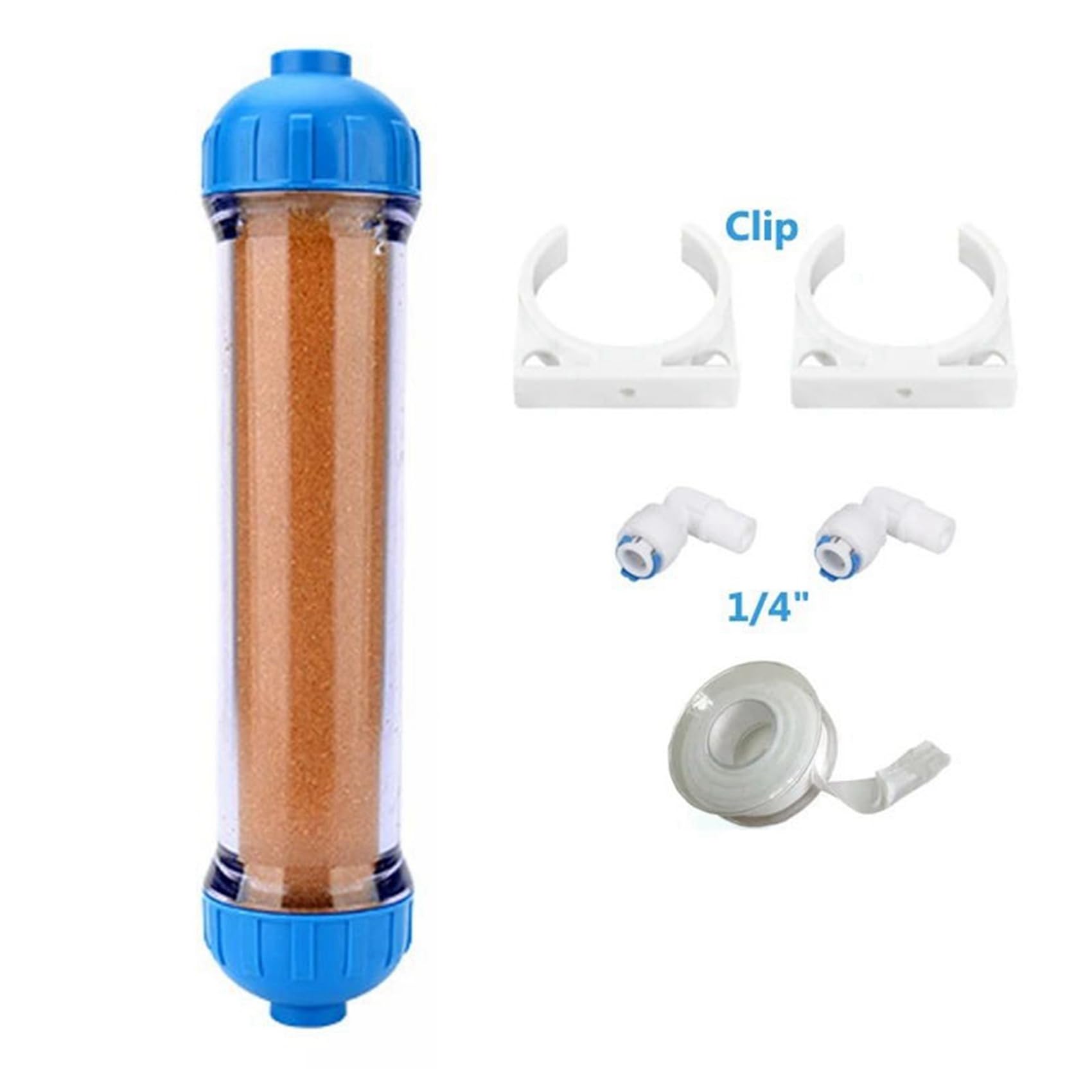 2X Filtro de Agua de Repuesto, Carcasa T33 Recargable, Filtro de Agua de Llenado Artesanal con Resina de Intercambio Iónico, Ósmosis Inversa Transparente