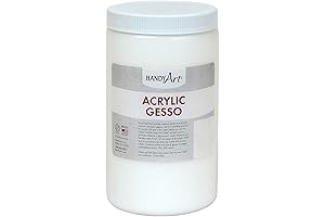 Handy Art Premium Acrylic Paint, 32 oz., Gesso White: A Canvas Primer...