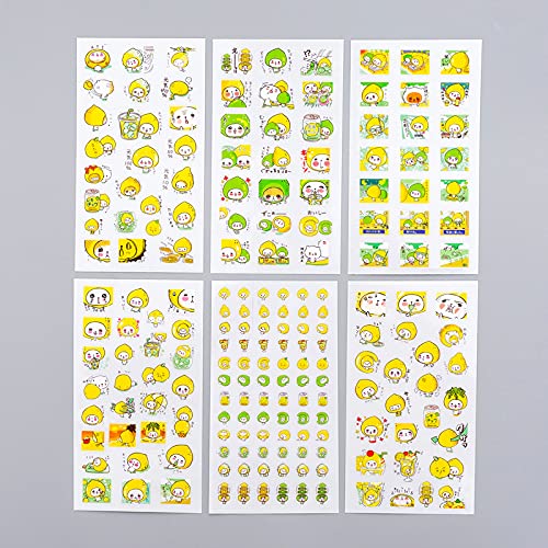 12 Sheet Small Kawaii Stationary Stickers Calender Planner Stickers Lovely Japanese Stickers Decals(Lemon Boy)