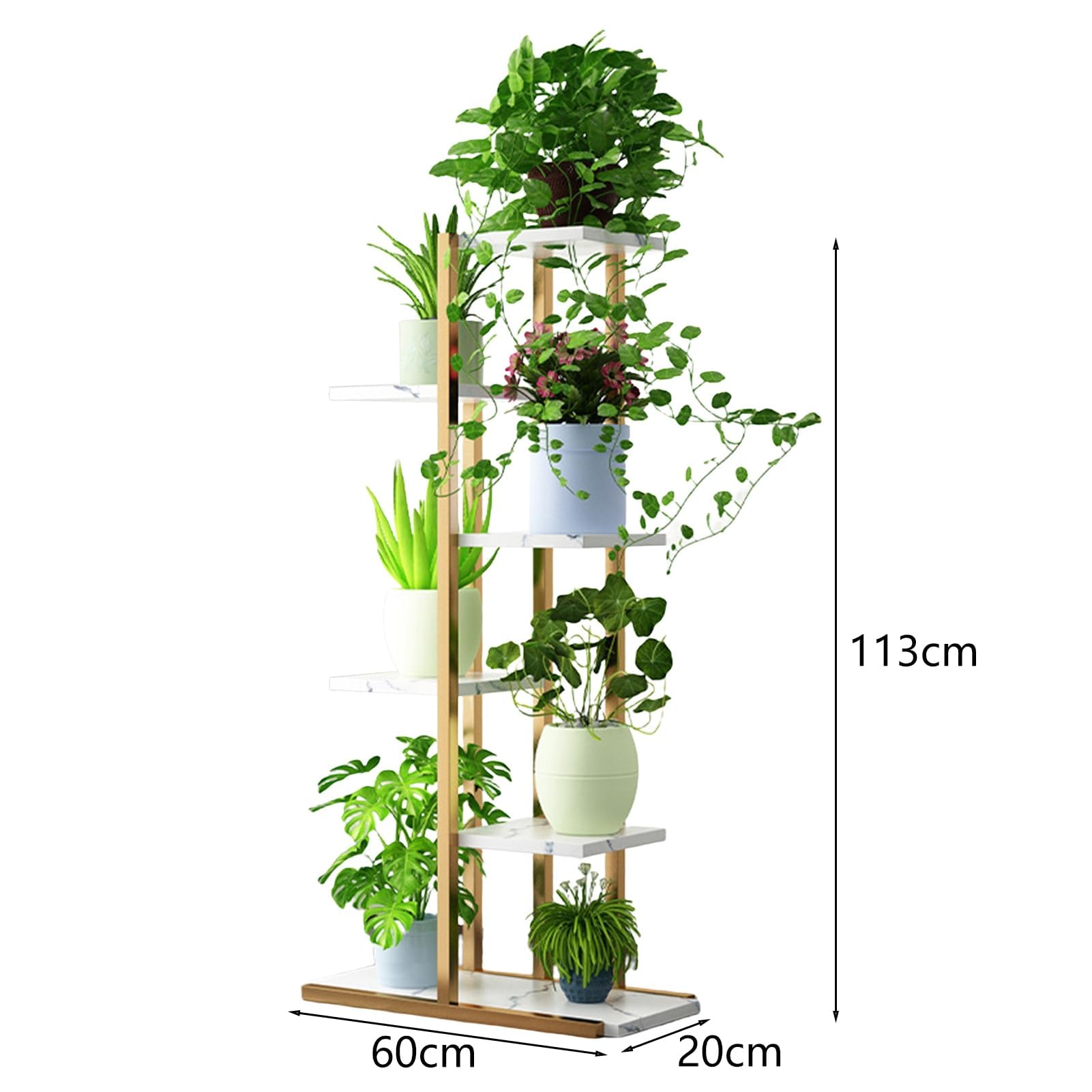 Oszczędność miejsca, 6-warstwowy stojak bonsai, wysoki metalowy stojak na rośliny do użytku wewnątrz i na zewnątrz, solidna półka na kwiaty do domu, ogrodu, na balkon i biuro, idealny do aranżacji