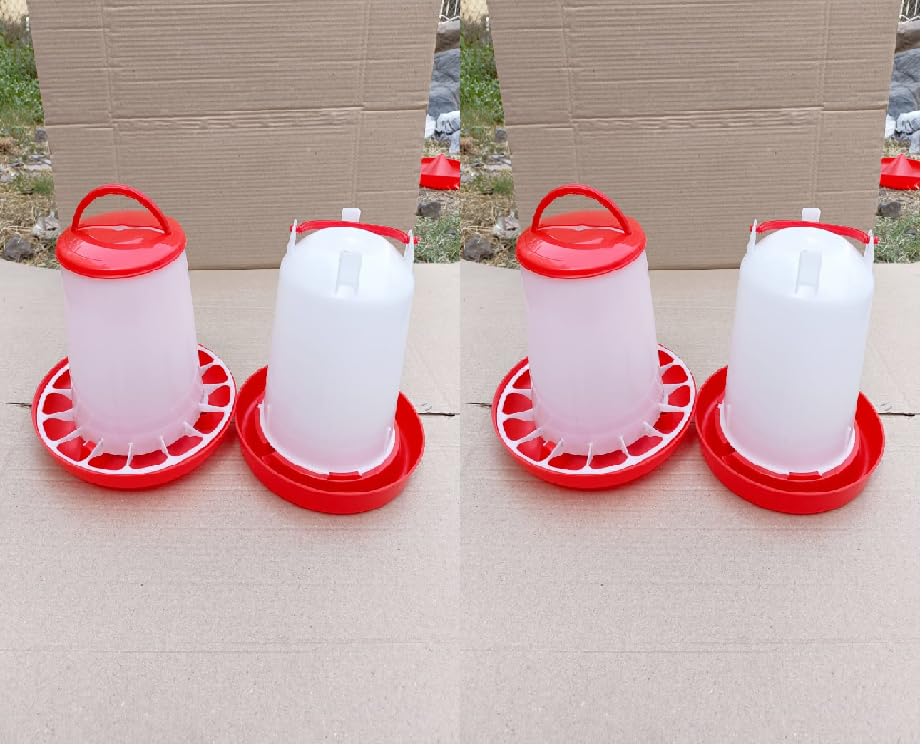 TM&W-Feeder and Drinker for Chicken Quail Duck Turkey ghosse Parrot Animal Birds- (1.5 LTR Drinker 2 pc & 1.5 Kg Feeder 2 Pc=4 Pc) (B0CKTKKD6C) Amazon Price History, Amazon Price Tracker