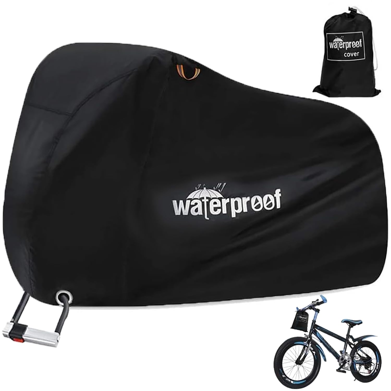 Eyein Bike Cover for 2 Bikes Storage, 210T Extra Heavy Duty Bicycle Cover, Waterproof Anti Dust Rain and UV Protection with Lock Holes and Storage Bag for Mountain Bike / Road Bike / Hybrid