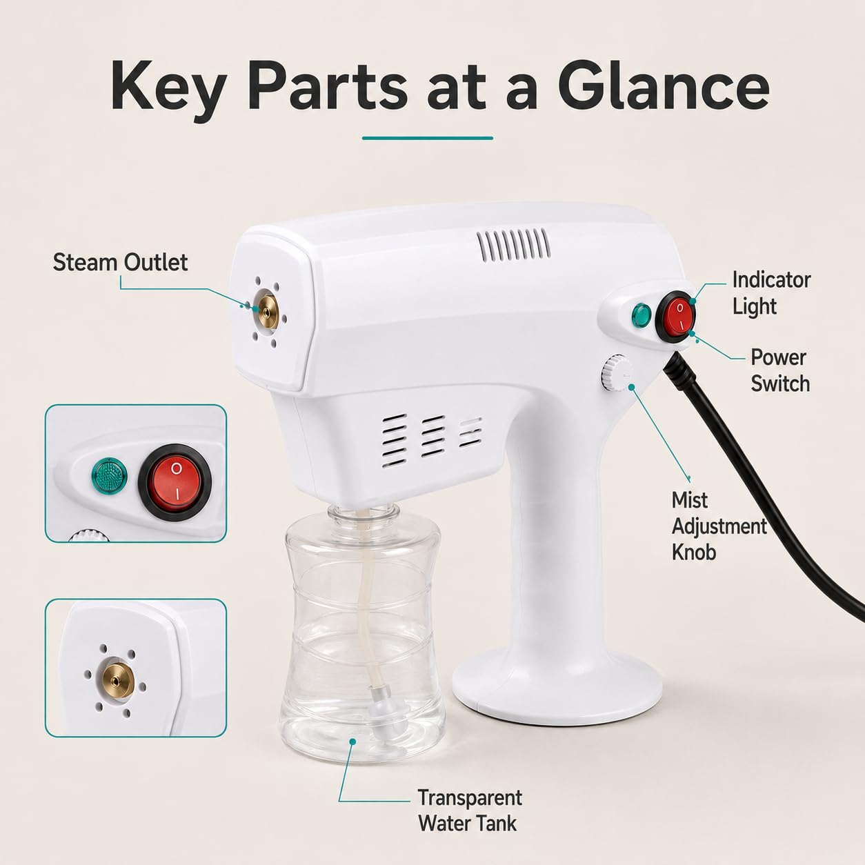 Portable multi purpose nano steam hair care wet spray hairdressing wet steam jet steam machine hairdressing hair dyeing tools for families, barber shops