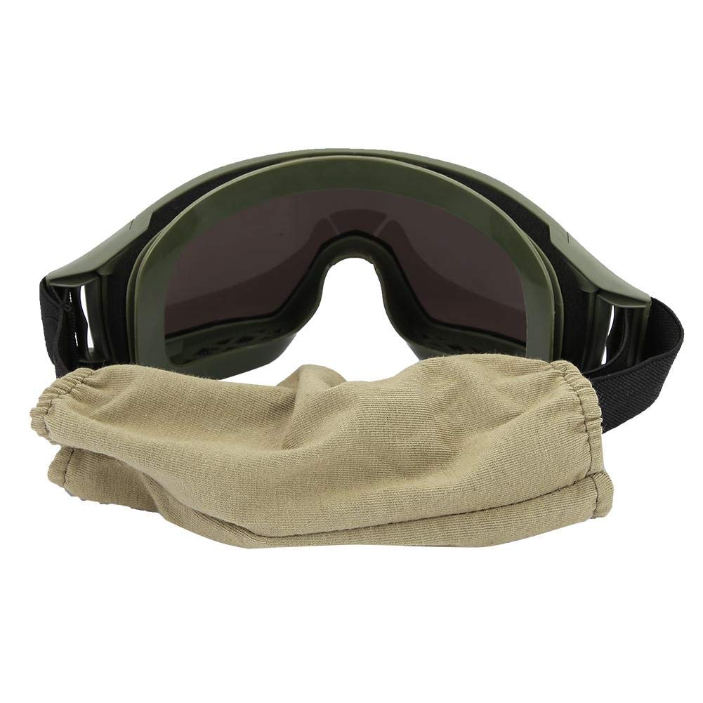 Occhiali Tattici Anti-polvere Anti-nebbia Occhiali Protettivi per Occhi con Obiettivo Intercambiabile per Ciclismo Guida Paintball Airsoft Ski(Verde Militare)
