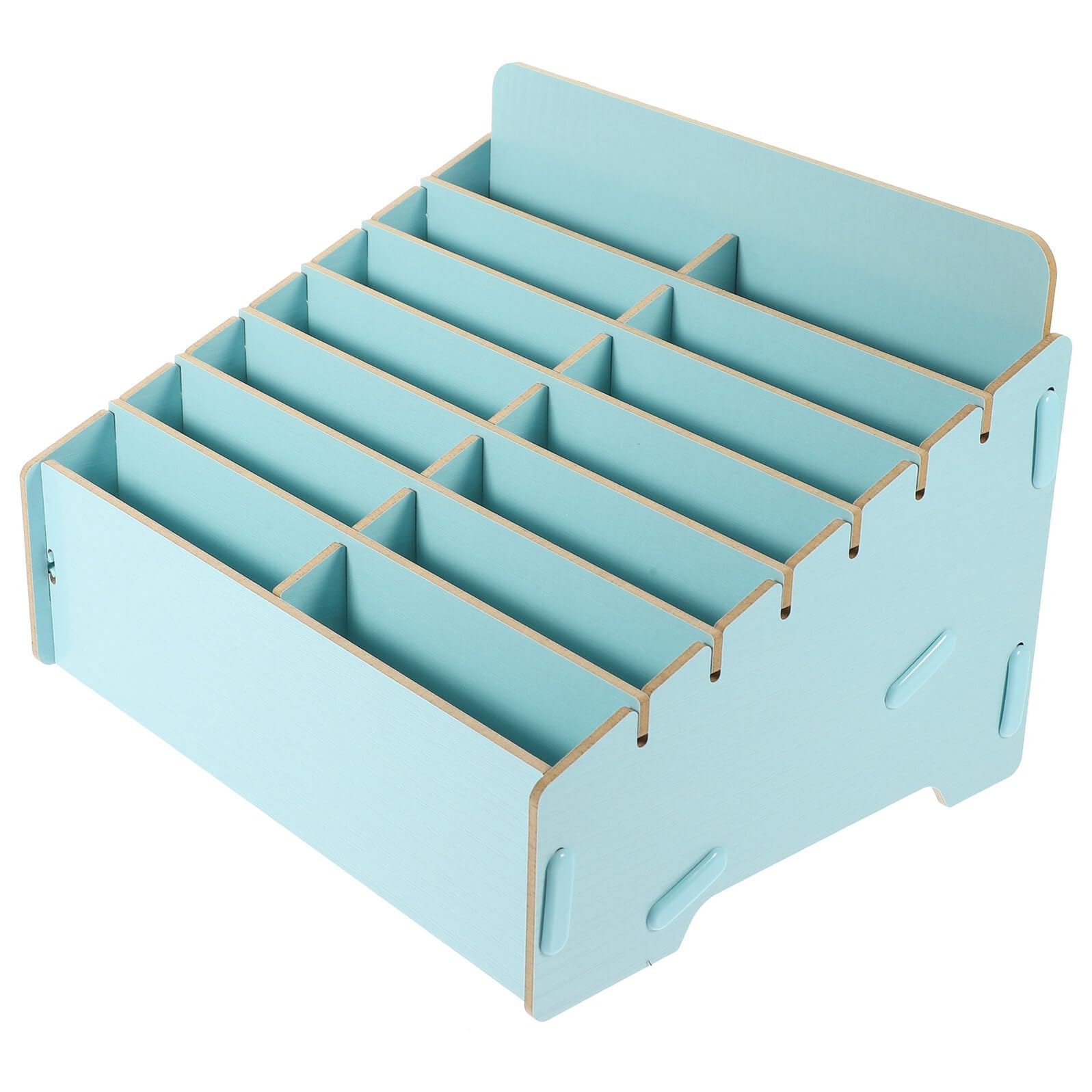 Cabilock Caja Organizadora de Madera Compartimentos Múltiples para Teléfono Móvil Soporte para Almacenamiento de Pequeños Objetos y Uso en Sala de Estar o Dormitorio