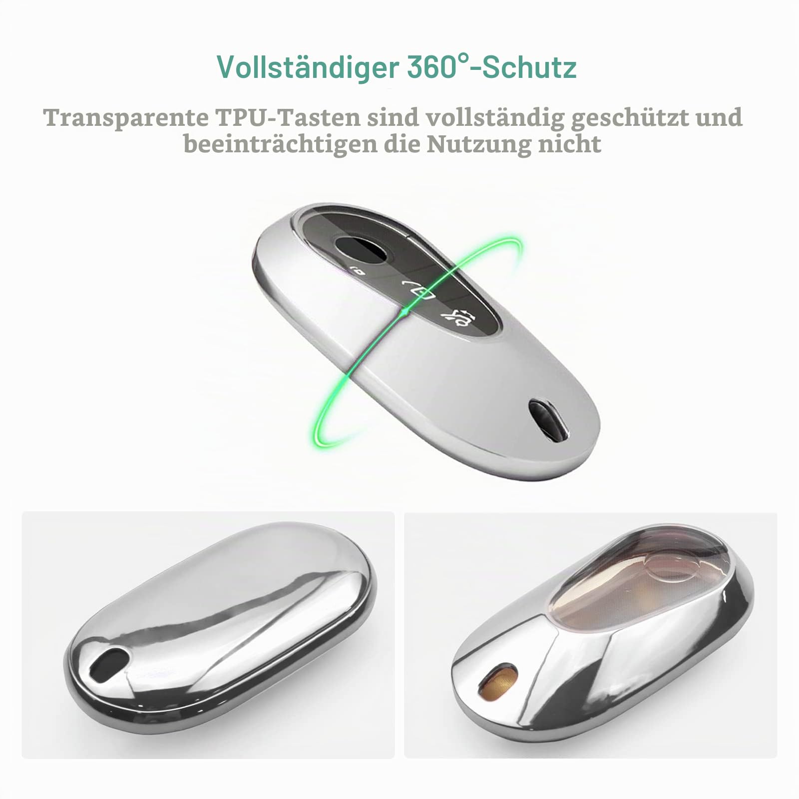 Happyit Zinklegering Autosleutel Cover Gevallen voor Mercedes Benz A C E S Klasse GLA CLA GLK GLC CLS W204 W463 W176 W251 W205 AMG met koolstofvezel patroon siliconen (2 knoppen zilver