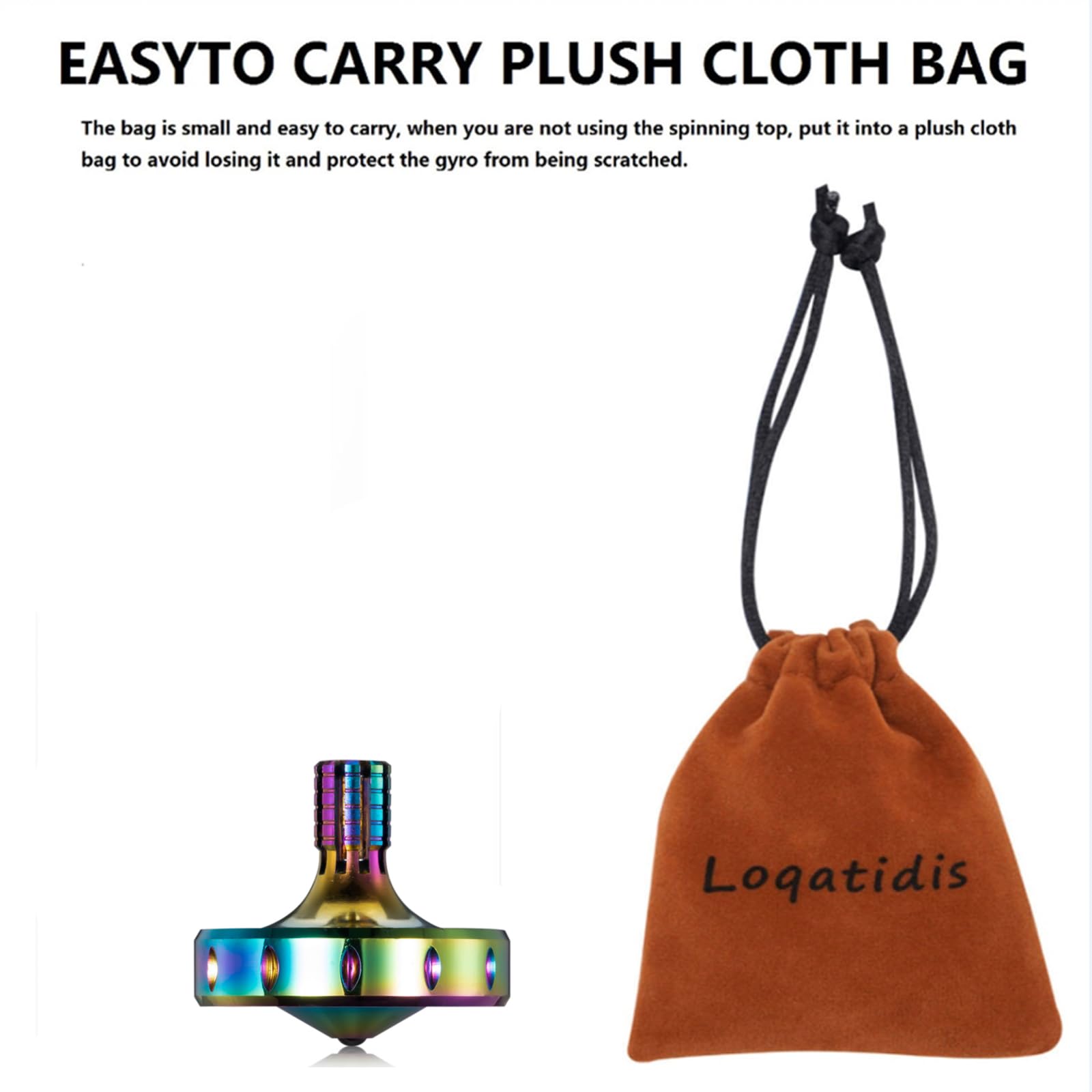 Trottola in Metallo di Precisione, Perfettamente Bilanciata, Rotazione Liscio, Tempo di Rotazione Lungo, Facilmente Oltre 10 Minuti, Giocattolo EDC Portatile (L/Iridescente)