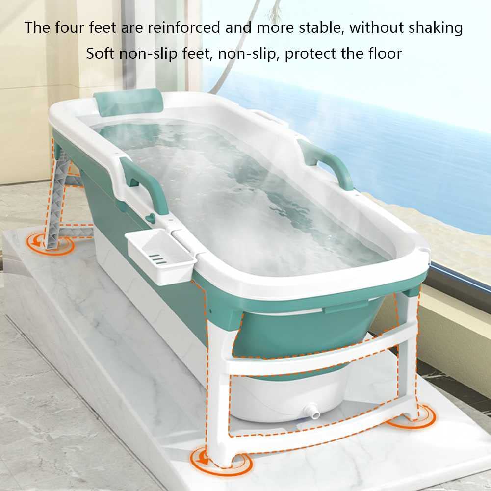 FAXIOAWA Bañera portátil Plegable para Adultos, bañera Independiente para el hogar con Cubierta para Personas de Menos de 200 cm y Menos de 110 KG