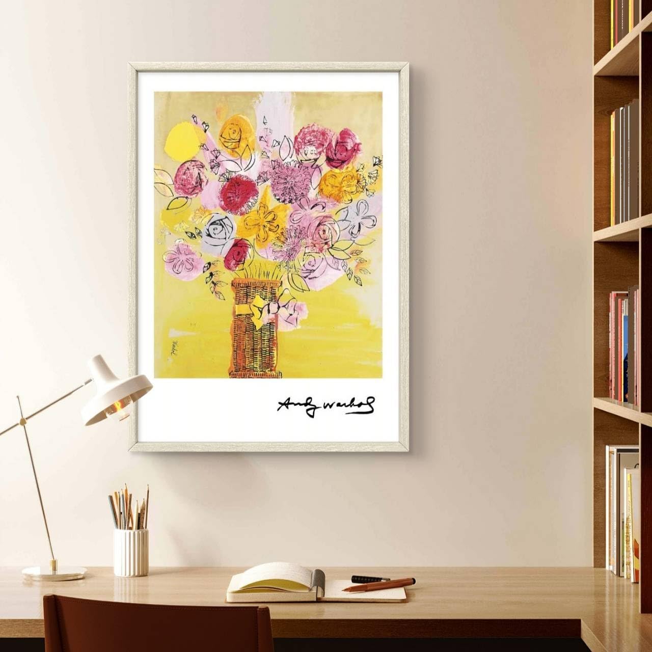 Amazon.co.jp: アンディウォーホル 黄色いお花の絵 A4サイズ フレーム