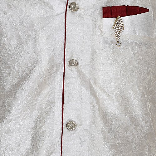 Image of Royal Kurta Men's Jacquard Silk Floral Print Indowestern Sherwani
