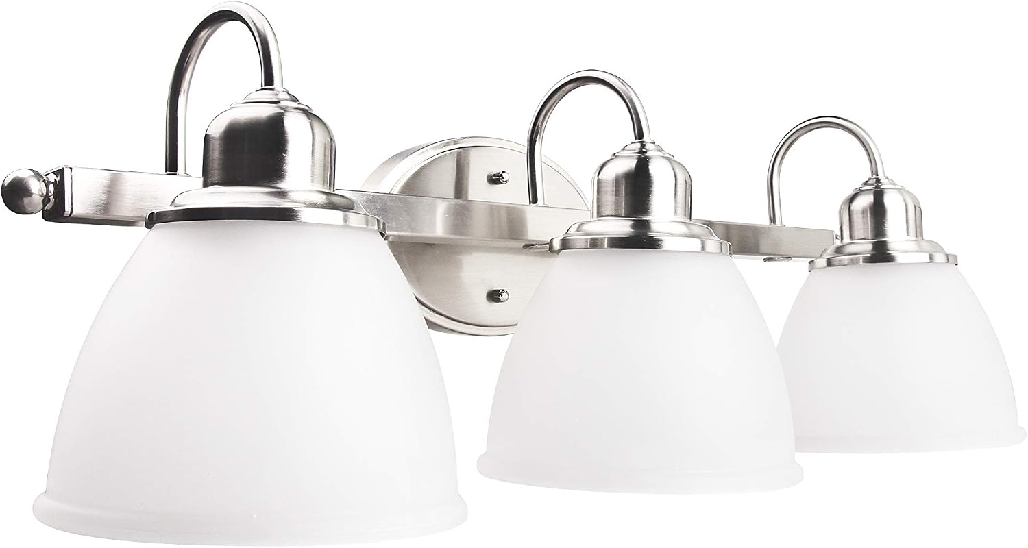 LIT-PaTH 3 Light Bathroom Vanity Light Fixture, Wall Sconce, E26 Base 60W Max for Each, Plating Nickel Finish, Bulbs not Included