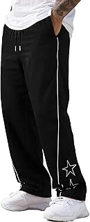 FEOYA Y2K Streetwear for Men Hip Hop Baggy Sweatpants Straight Leg Stars Track Casual Pant Light Weigh Loose Embroidery Tr...