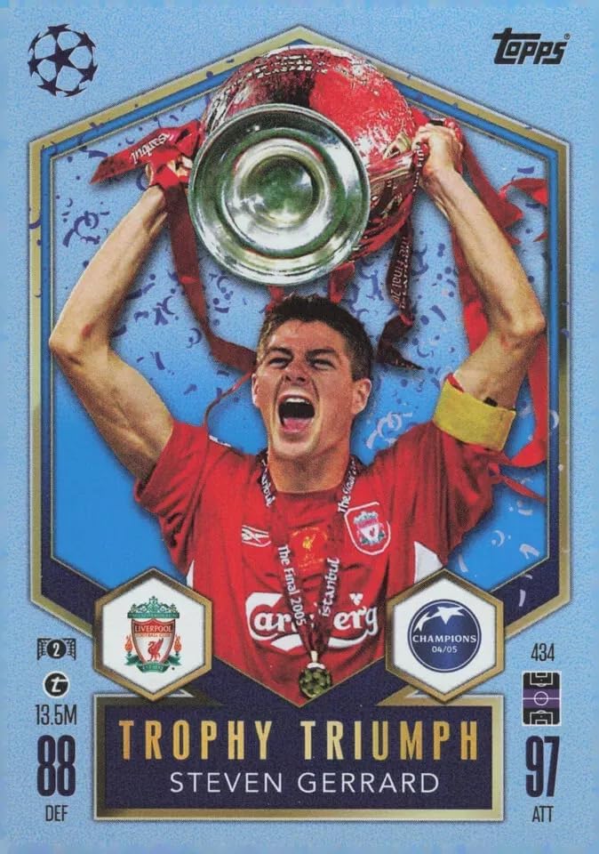 Match Attax 2024 2025 Steven Gerrard Trophy Triumph Trading Card