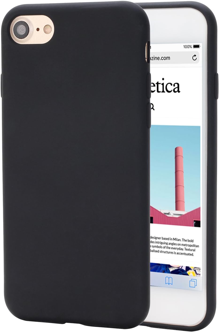 iSee Case iPhone 8 Case iPhone 7 Case, Scratch Resistant Soft TPU Ultra Slim Lightweight Matte Finish Case for Apple iPhone 8 iPhone 7 All Carriers (Black)