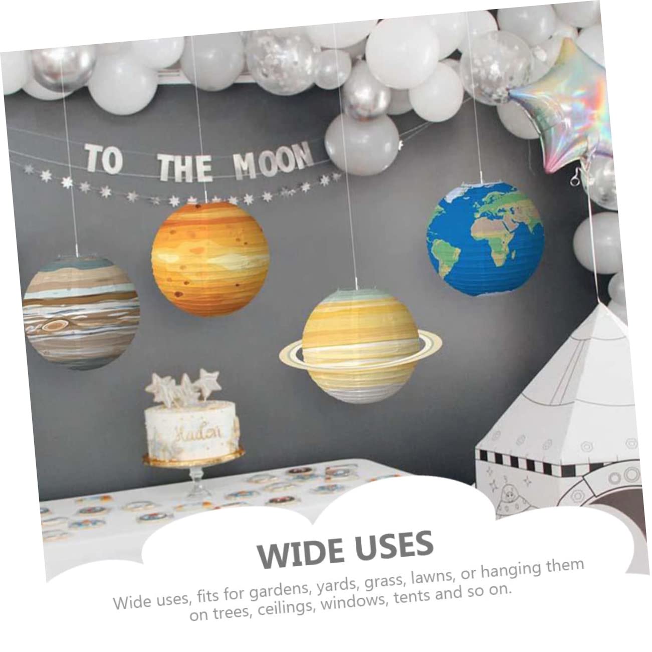 Amosfun 2 Sätze Partyzubehör Zum Thema Weltraum Room Decoration Dekoration Kinderzimmer Laternenpapier Erde Zinn Gastgeschenke Zum Thema Weltraum Hängende Weltraumlaternen 8 Stück * 2