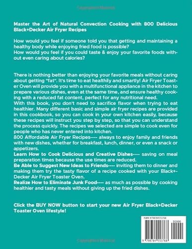 image for Black Decker Air Fry Toaster Oven cookbook: 800 Delicious and Affordab