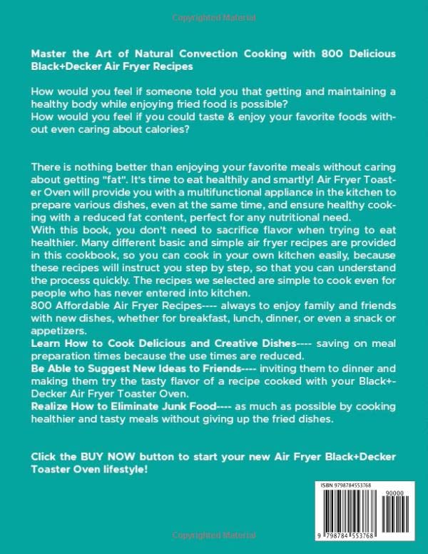 Miniatura 2 de Black Decker Air Fry Toaster Oven cookbook 800 Delicious and Affordable Air Fryer Recipes tailored for Your Black Decker Air Fryer Toaster Oven