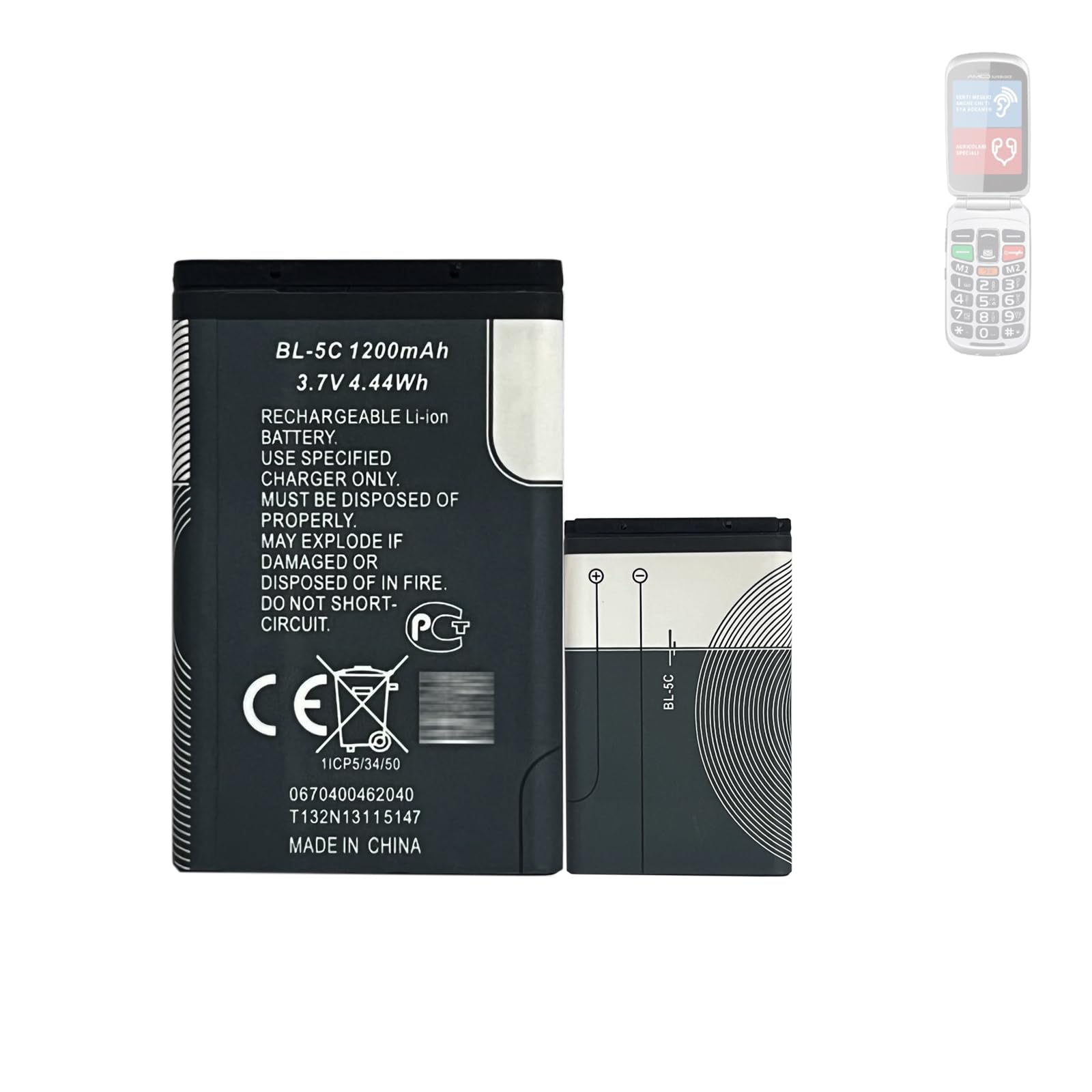 Batería de repuesto BIGFP600AB Brondi compatible para varios modelos - 5C