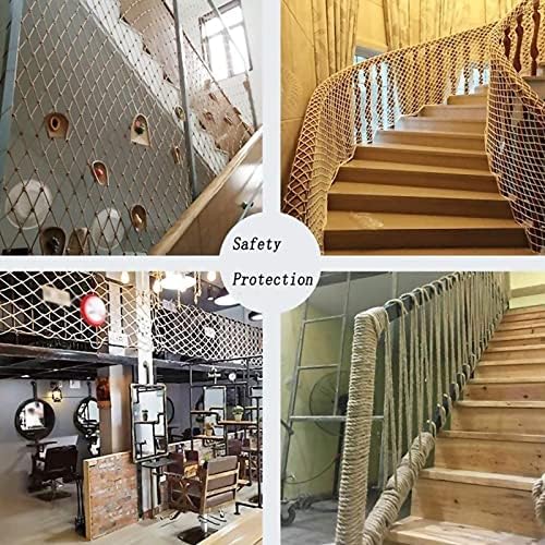 Kids Safety Net - Durable 8mm Hemp Rope Mesh, 12cm Aperture, 2x9m - Ideal for Outdoor Play, Protection, and Safety for Children in Gardens and Playgrounds