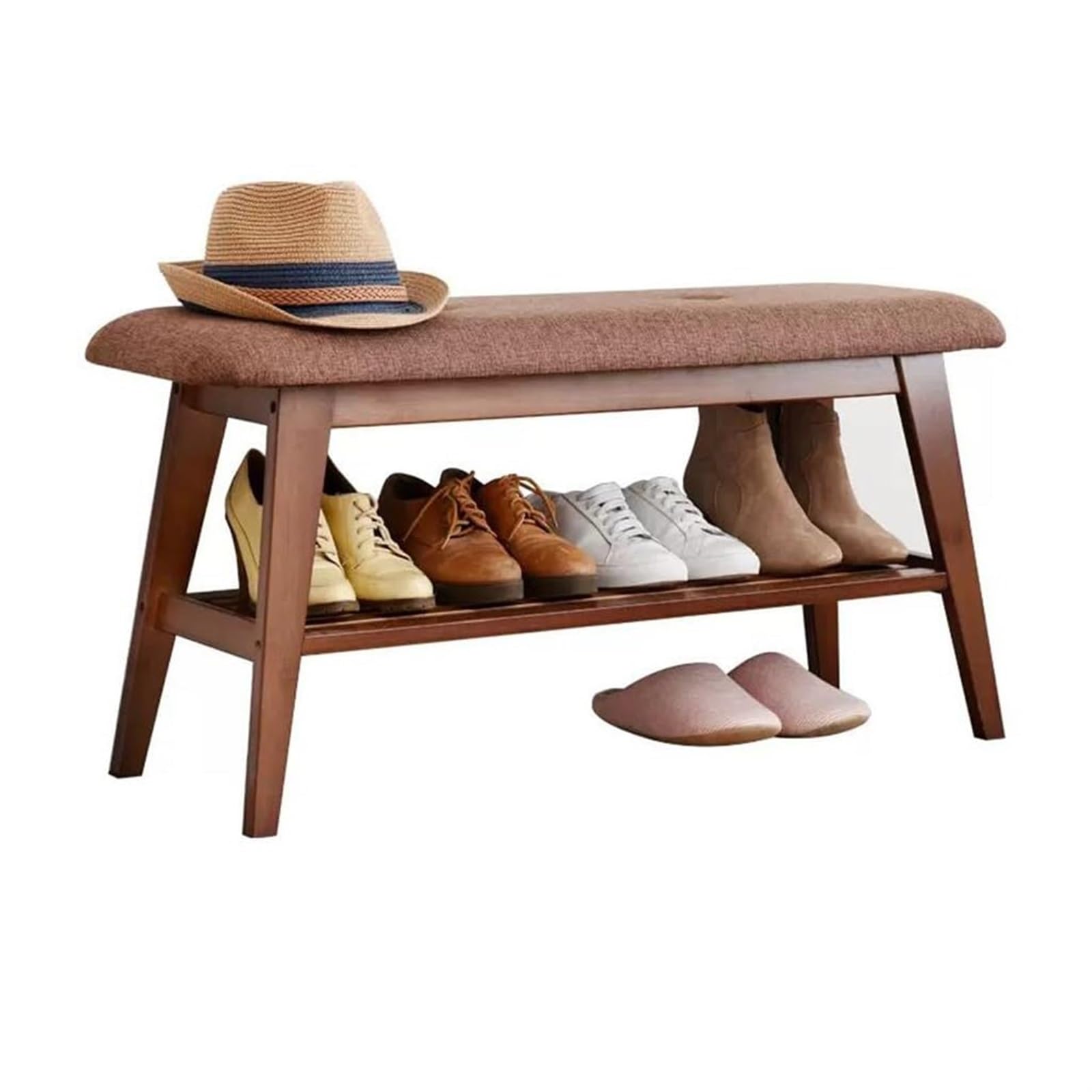 Étagère à chaussures en bambou au design épuré pour entrée moderne