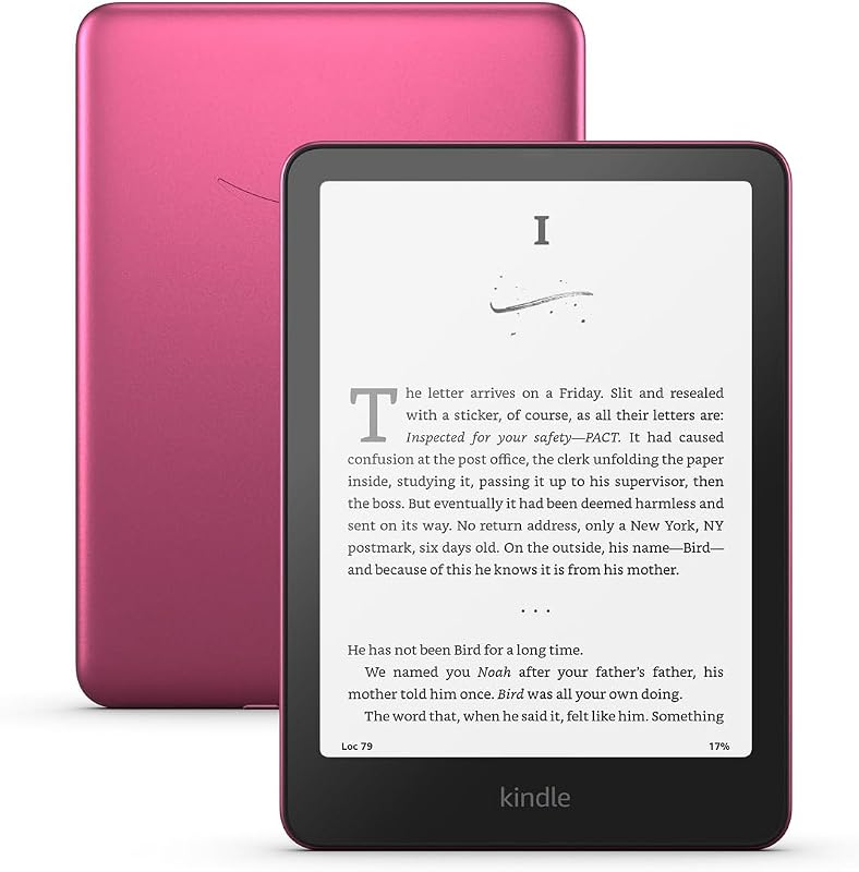 Kindle Paperwhite Signature Edition de 32 GB (modelo más nuevo): 20 % más rápido con luz frontal ajustable automáticamente, carga inalámbrica y semanas de duración de la batería – Frambuesa metálica