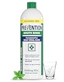 Prevention Daily Care Alcohol-Free Mouthwash, Hydrogen Peroxide Teeth Whitening with Soothing Fresh Mint for Bad Breath Treatment, Fluoride-Free Gum Care Oral Mouth Rinse 16 oz 1 Pack