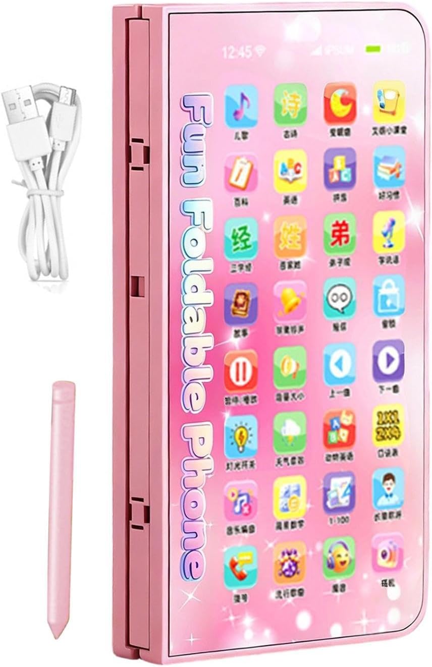 Toy Phone | Foldable Pretend Cellphone,Early Education Toy - for Boys Girls Preschoolers Birthday Home Apartment Playroom Holiday Daycare Kindergarten Travel Playdates