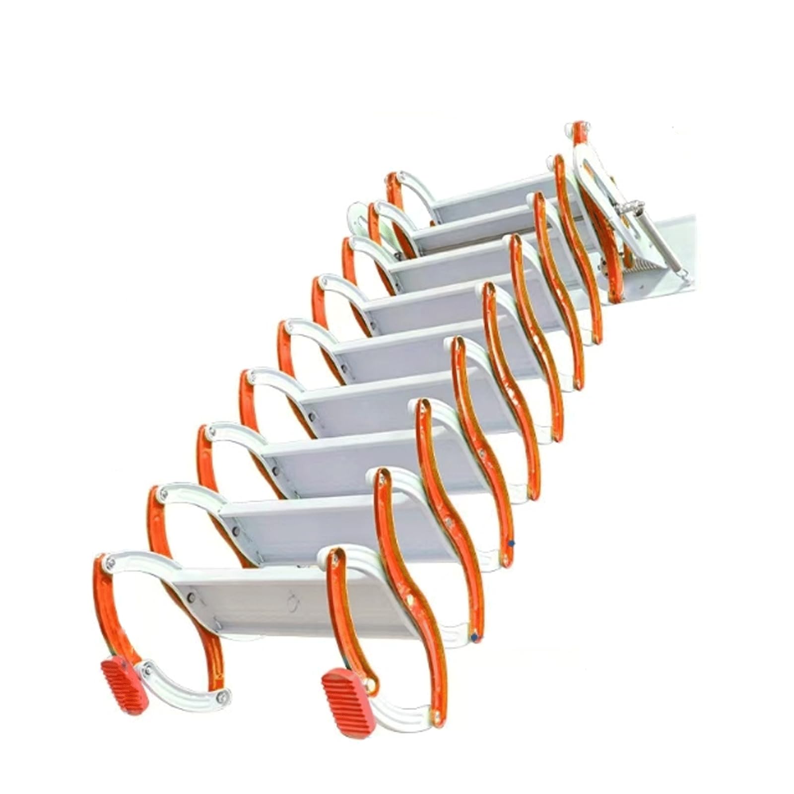 EYPKPL Escalera de ático desplegable, escaleras retráctiles para ático, peldaños Antideslizantes, Escalera para Loft, Montaje en Pared pequeño, Escalera compacta para Loft, Carga de 660 Libras