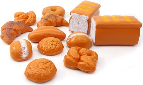 Miniatura 2 de PowerTRC Juego de 12 piezas de pan falso de tamaño real  Juego de juguetes de cocina de pretende panadería y decoración  Regalo único para niños y