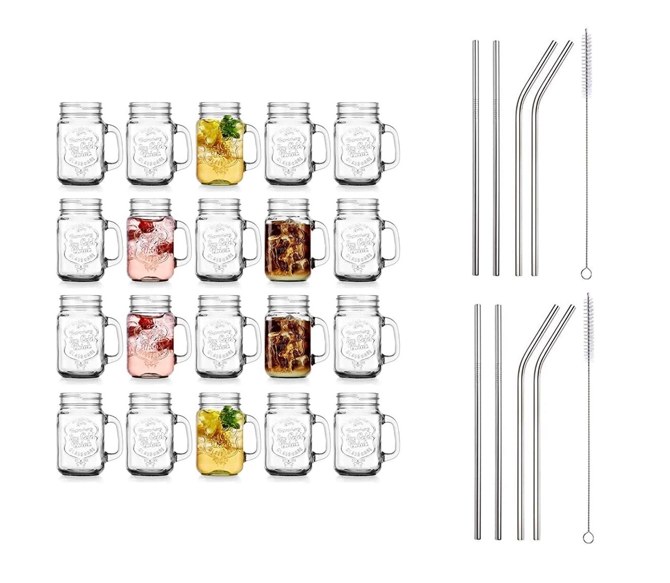SAVE Mason Jars with Straws - 10 Pack -5