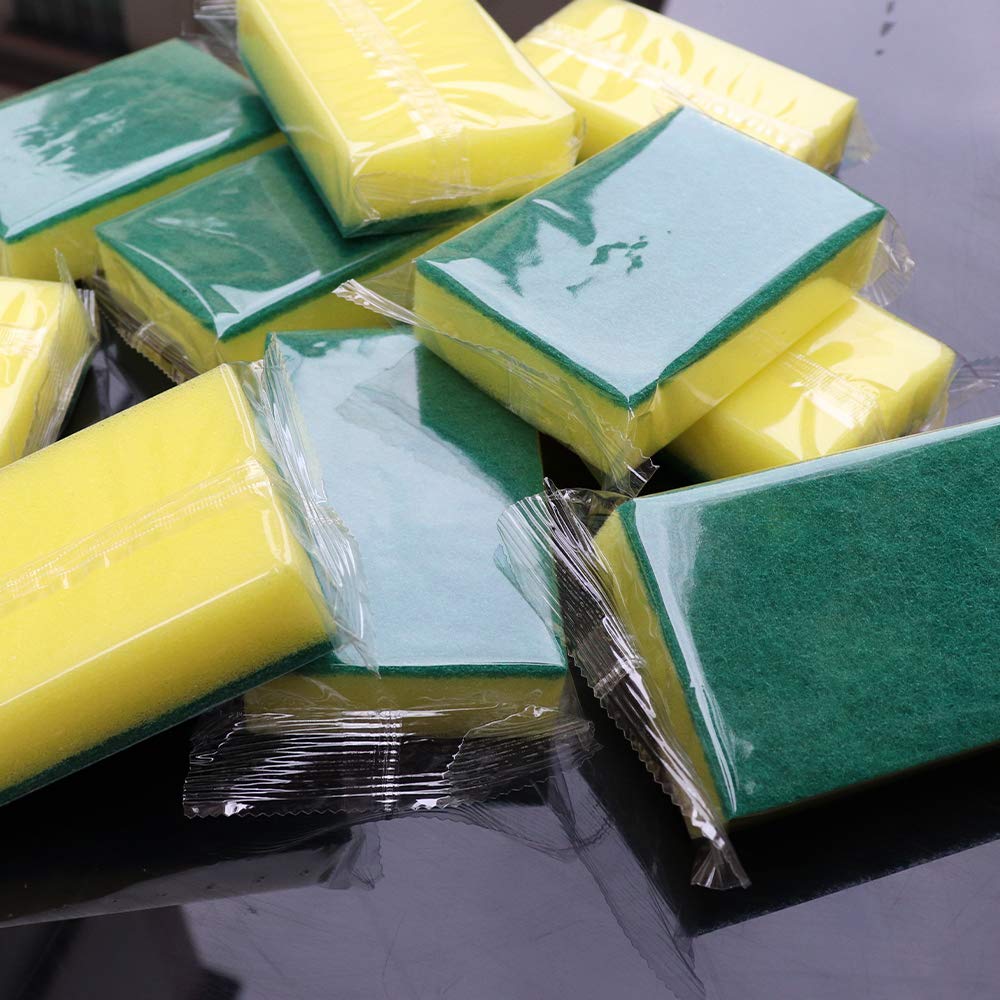 Flyup Gąbka pakowana pojedynczo, kuchenna gąbka do mycia naczyń, ściereczka do naczyń, nadaje się do mieszkań podróżnych, zestaw 24 szt